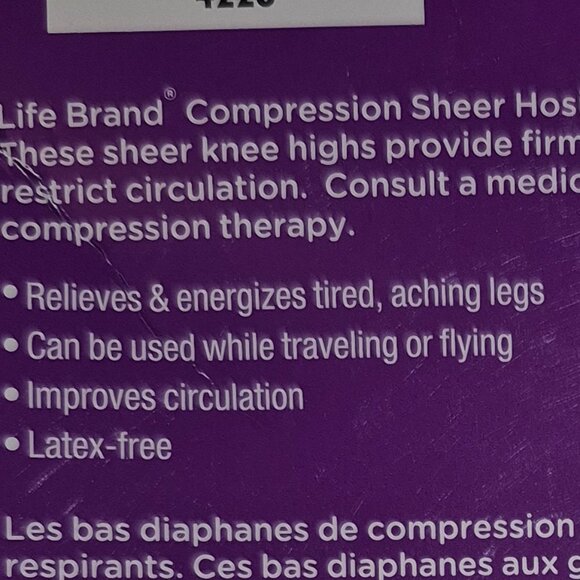 NIB Life Brand Compression Sheer Hosiery - Knee Length - Picture 9 of 10